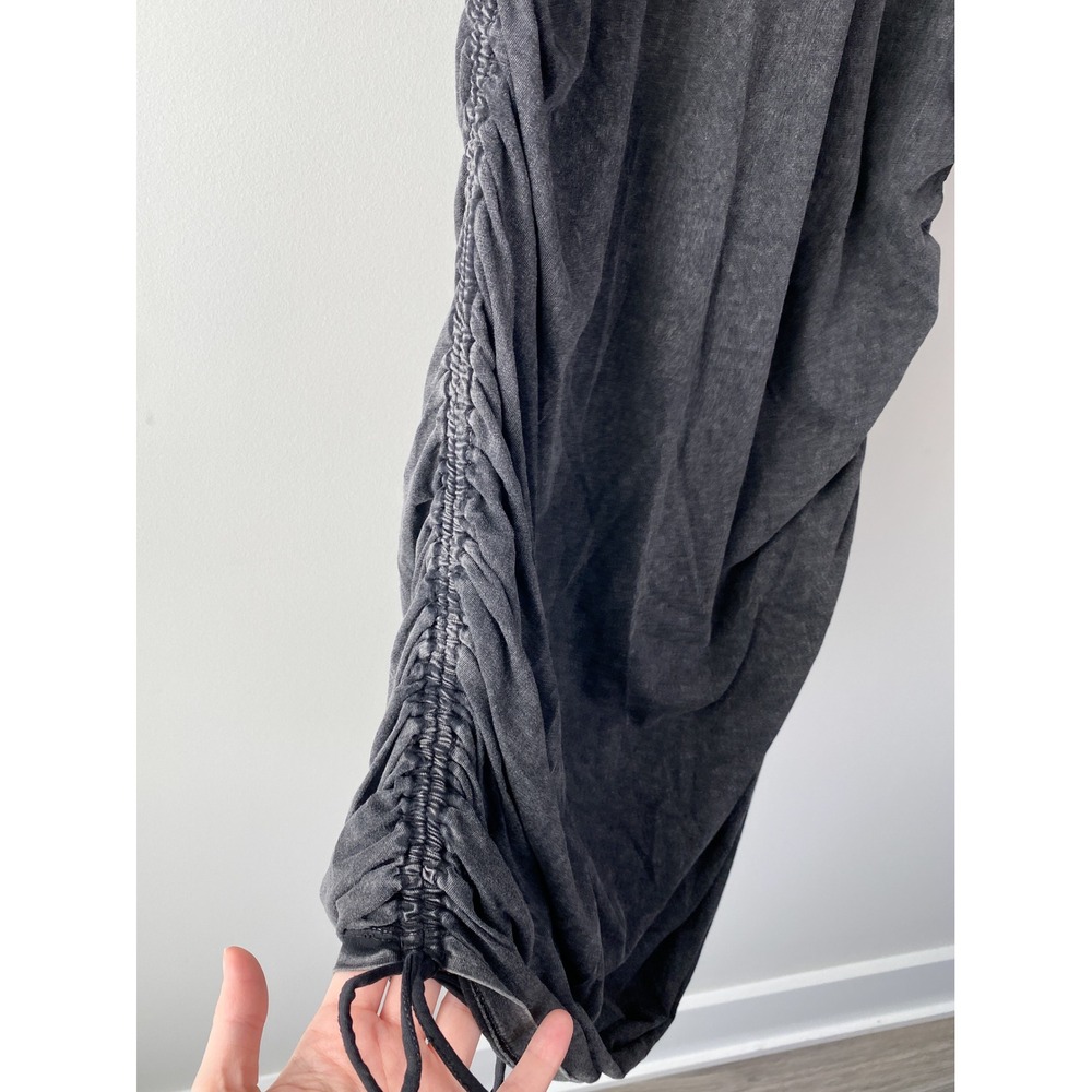 Anthropologie Daily Practice Ruched Mini Dress XL Stonewash Black Casual Sporty - Picture 7 of 14